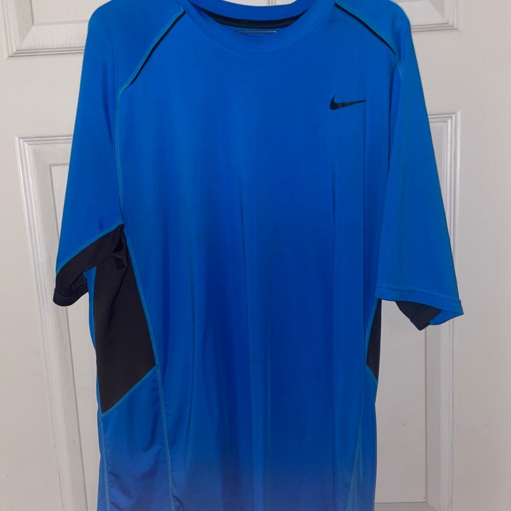Nike Blue and Black Short Sleeve Performance Tee